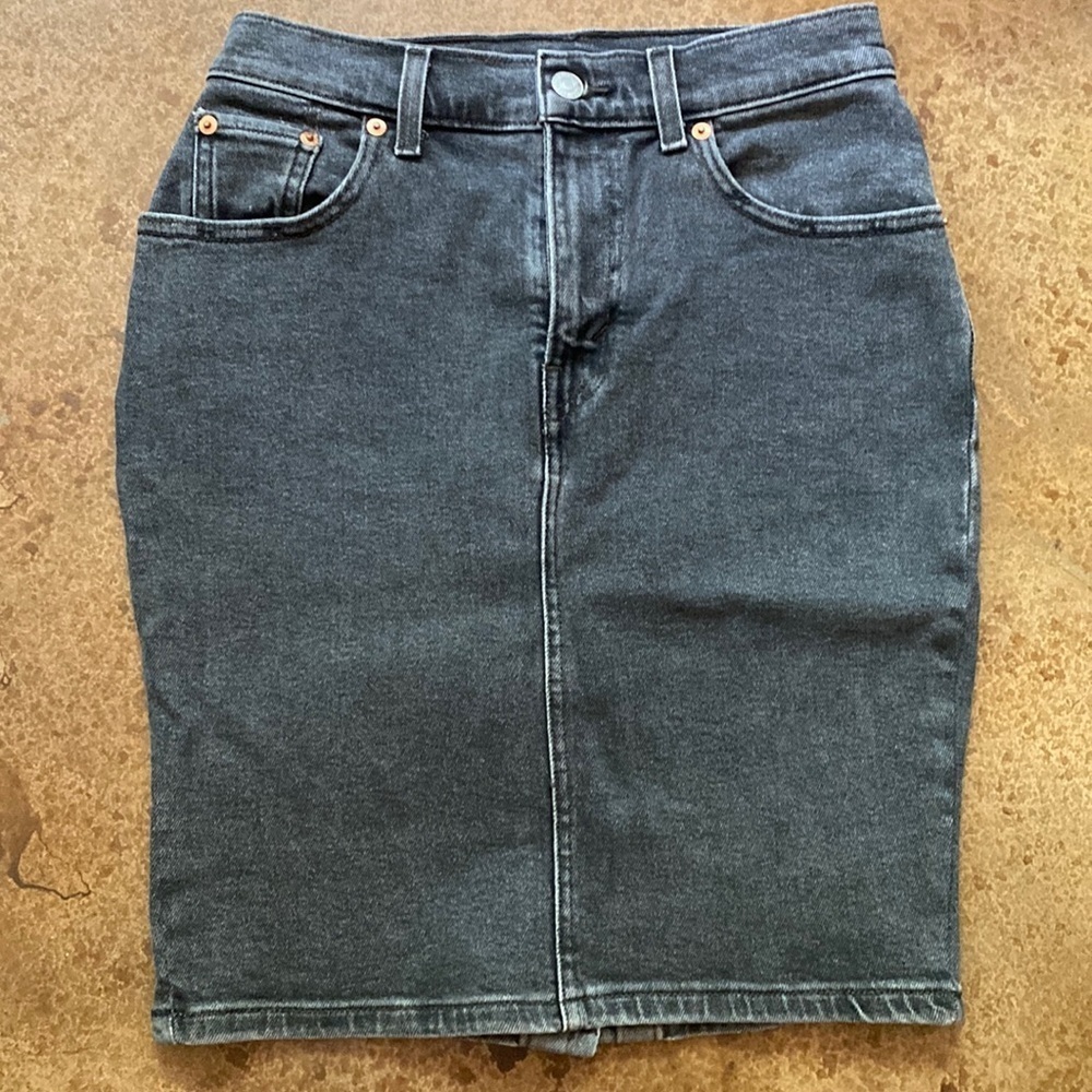 Levi's Dark Gray Denim Mini Skirt